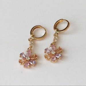 New gold filled dangle earrings jewelry floral